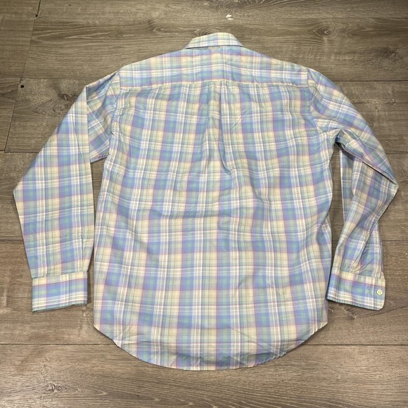 Peter Millar Shirt Mens Large Multicolor Pastel Plaid Crown Ease Long Sleeve - Picture 4 of 7